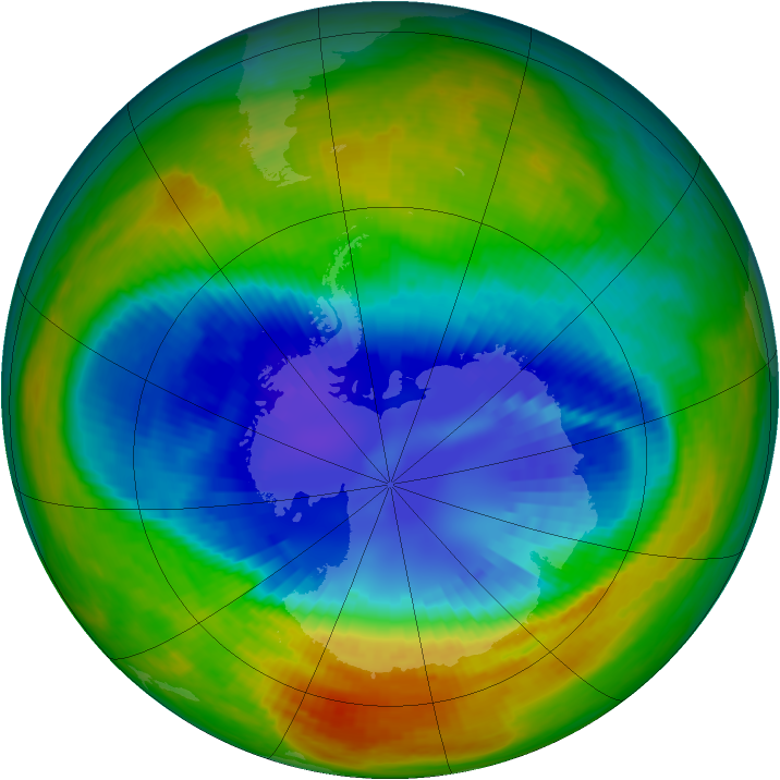 Antarctic ozone map for 04 September 2002